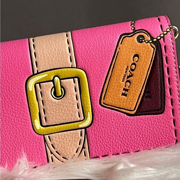 CH181 - Coach Anna Foldover Clutch Crossbody with Trompe L'oeil Print - Picture 4 of 12